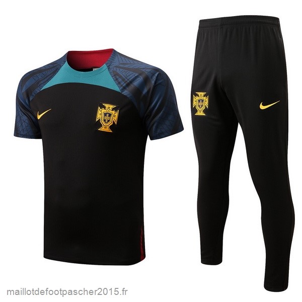 Maillot Foot Achat Entrainement Ensemble Complet Portugal 2022 Noir Vert