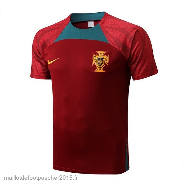 Maillot Foot Achat Entrainement Portugal 2022 Rouge Vert