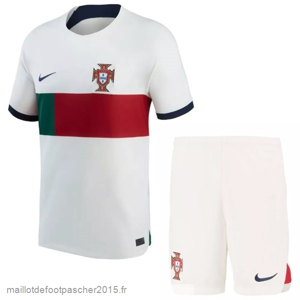 Maillot Foot Achat Exterieur Conjunto De Enfant Portugal 2022 Blanc