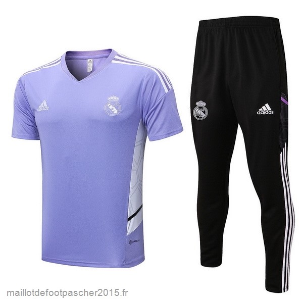 Maillot Foot Achat Entrainement Ensemble Complet Real Madrid 2022 2023 Purpura Noir