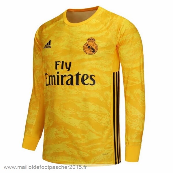 Maillot Foot Achat Domicile Manches Longues Gardien Real Madrid 2019 2020 Jaune