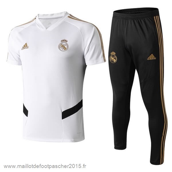 Maillot Foot Achat Entrainement Conjunto Completo Real Madrid 2019 2020 Blanc Noir