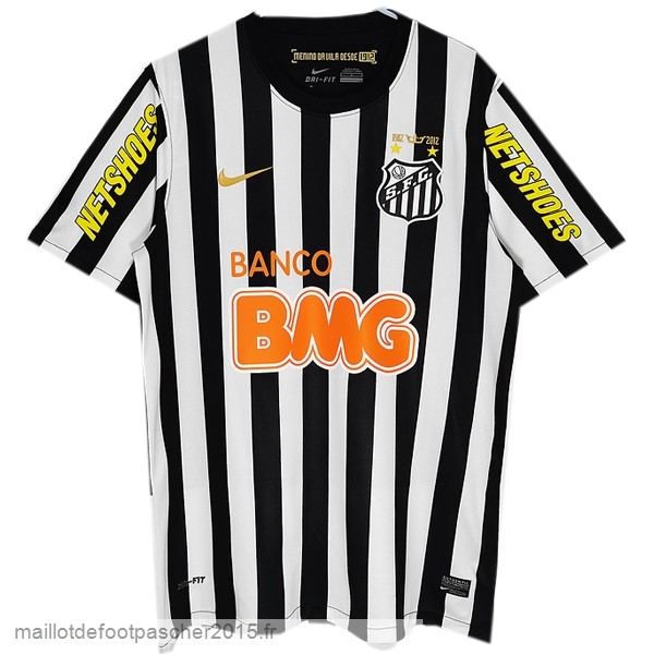 Maillot Foot Achat Domicile Maillot Santos Rétro 2013 Noir Blanc