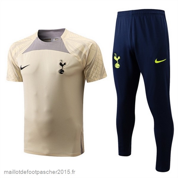 Maillot Foot Achat Entrainement Ensemble Complet Tottenham Hotspur 2022 2023 Jaune Noir