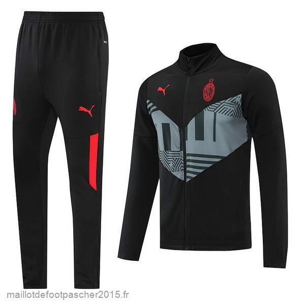 Maillot Foot Achat Survêtements AC Milan 2022 2023 Noir Gris