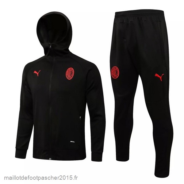 Maillot Foot Achat Sweat Shirt Capuche AC Milan 2021 2022 Noir Rouge