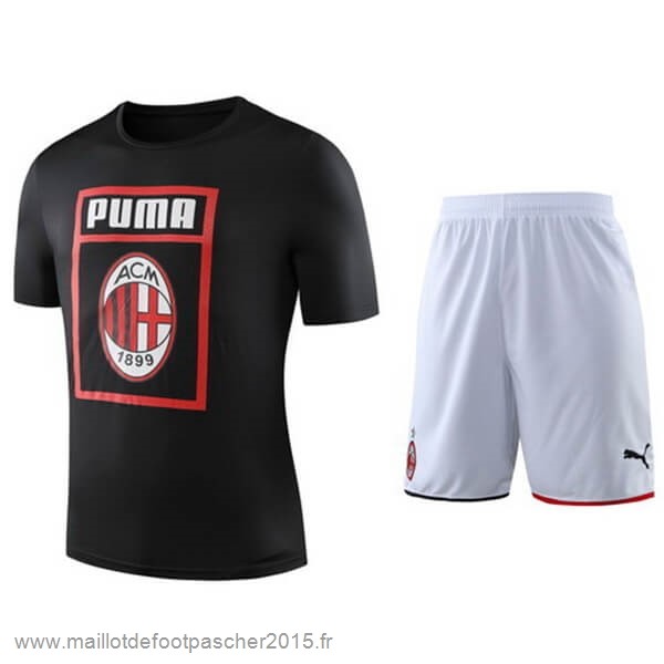 Maillot Foot Achat Entrainement Conjunto Completo AC Milan 2019 2020 Noir Blanc