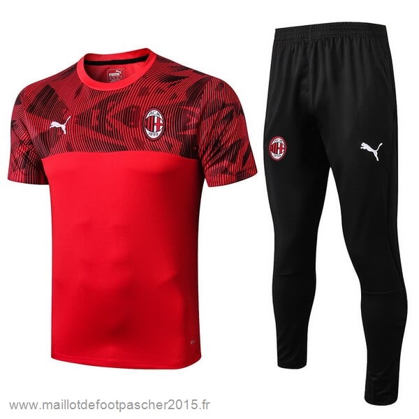 Maillot Foot Achat Entrainement Conjunto Completo AC Milan 2019 2020 Rouge Noir