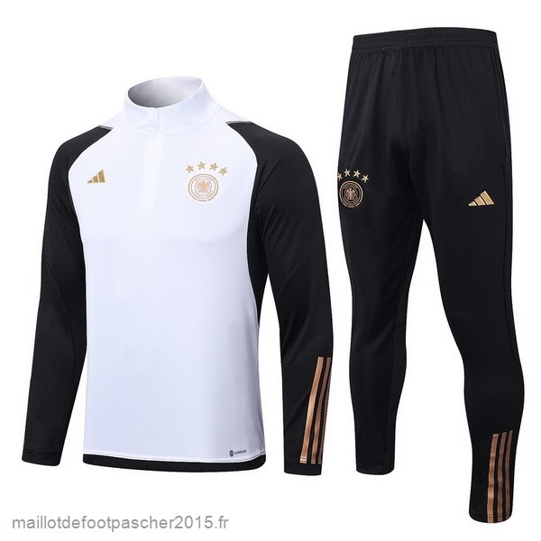 Maillot Foot Achat Ensemble Complet Sudadera Entrainement Allemagne 2022 Blanc Noir