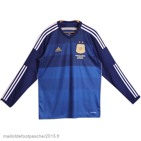 Maillot Foot Achat Exterieur Manches Longues Argentine Rétro 2014 Bleu