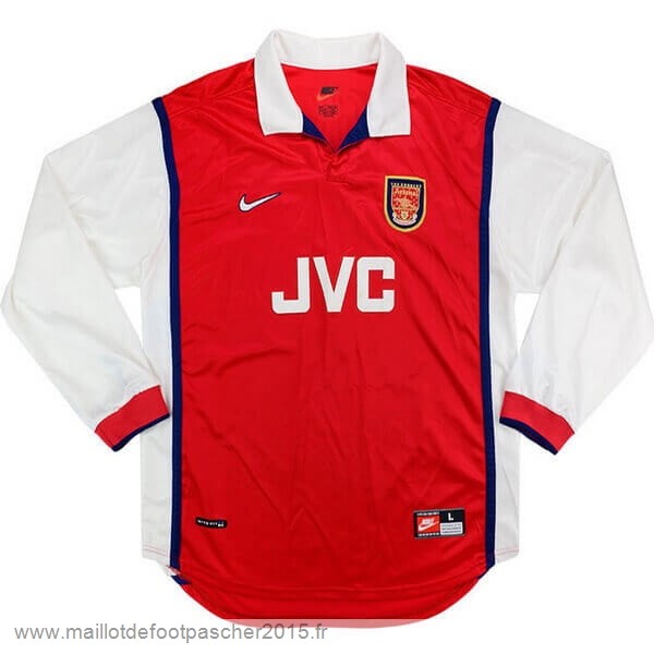 Maillot Foot Achat Domicile Manches Longues Arsenal Rétro 1998 1999 Rouge