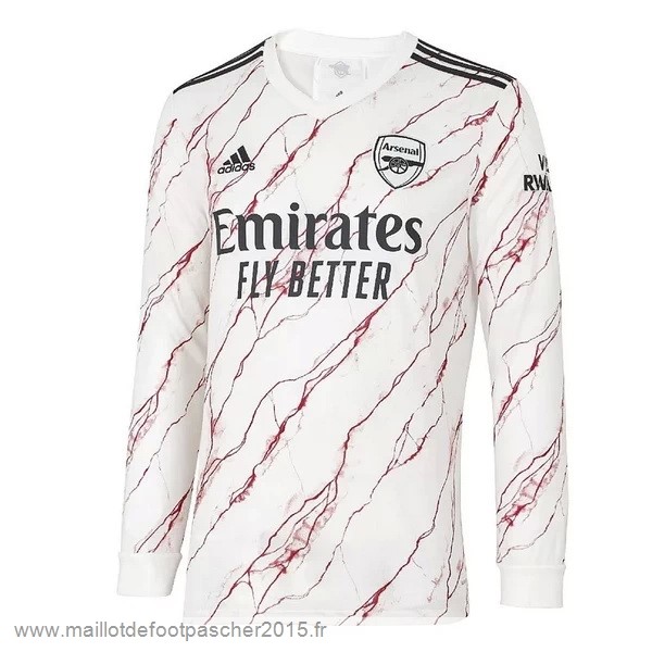 Maillot Foot Achat Exterieur Manches Longues Arsenal 2020 2021 Blanc