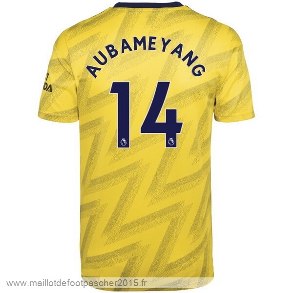 Maillot Foot Achat NO.14 Aubameyang Exterieur Maillot Arsenal 2019 2020 Jaune