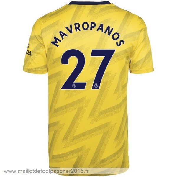 Maillot Foot Achat NO.27 Mavropanos Exterieur Maillot Arsenal 2019 2020 Jaune