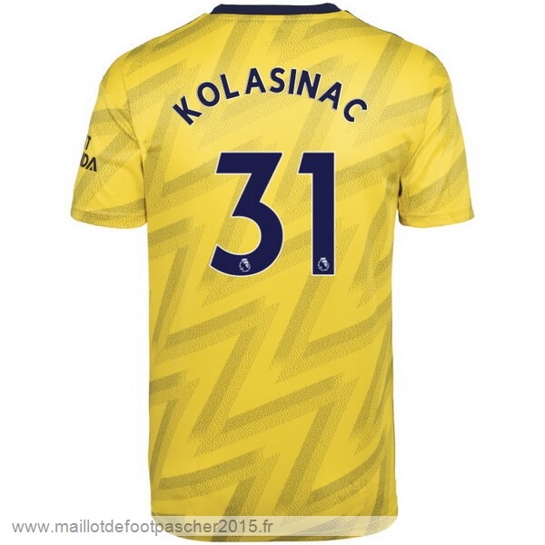 Maillot Foot Achat NO.31 Kolasinac Exterieur Maillot Arsenal 2019 2020 Jaune