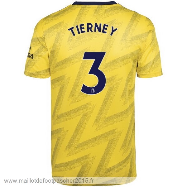 Maillot Foot Achat NO.3 Tierney Exterieur Maillot Arsenal 2019 2020 Jaune