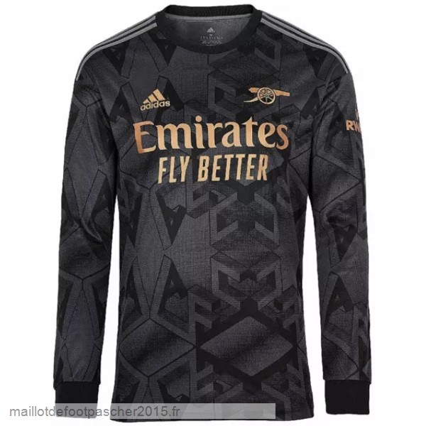 Maillot Foot Achat Thailande Exterieur Manches Longues Arsenal 2022 2023 Noir