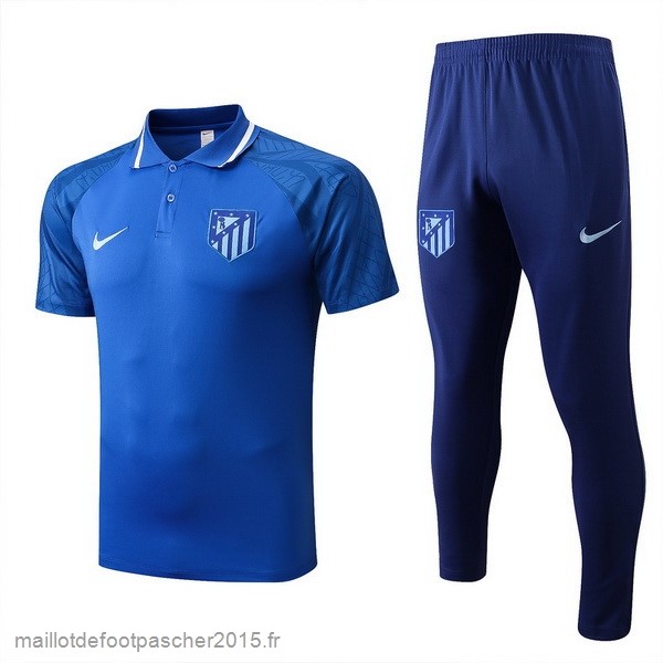 Maillot Foot Achat Ensemble Complet Polo Atlético Madrid 2022 2023 Bleu