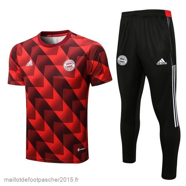 Maillot Foot Achat Entrainement Ensemble Complet Bayern Munich 2022 2023 Rouge Noir