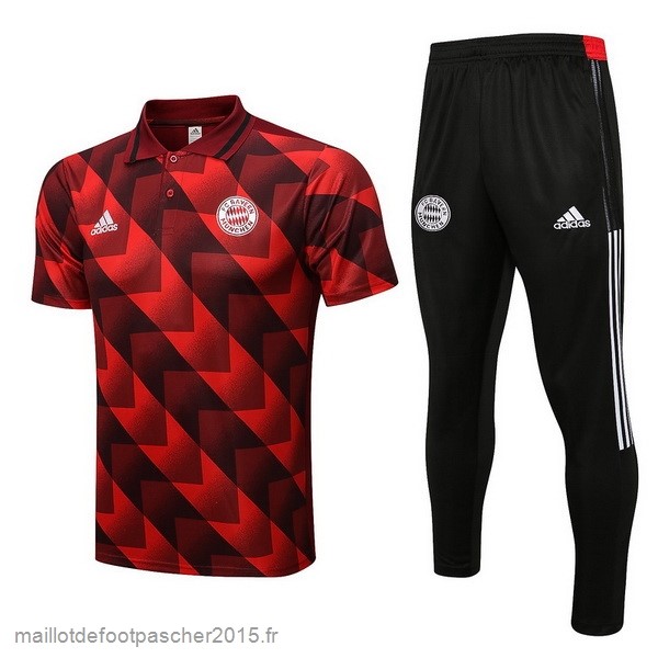 Maillot Foot Achat Ensemble Complet Polo Bayern Munich 2022 2023 Rouge Noir