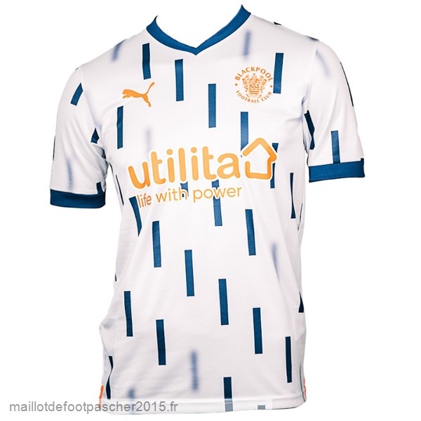 Maillot Foot Achat Thailande Exterieur Maillot Blackpool 2022 2023 Blanc