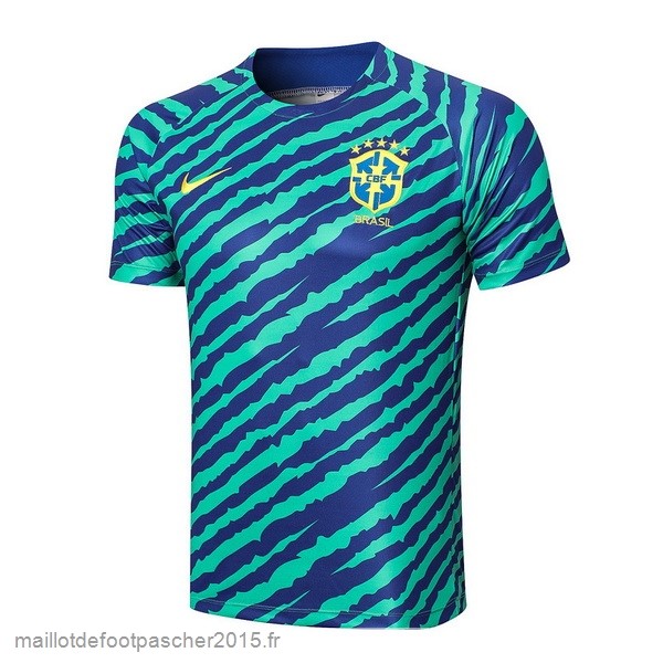 Maillot Foot Achat Entrainement Brésil 2022 Vert Bleu