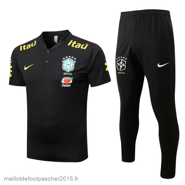 Maillot Foot Achat Ensemble Complet Polo Brésil 2022 Noir