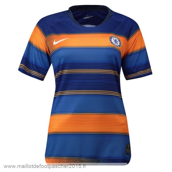 Maillot Foot Achat Entrainement Chelsea 2019 2020 Bleu Orange