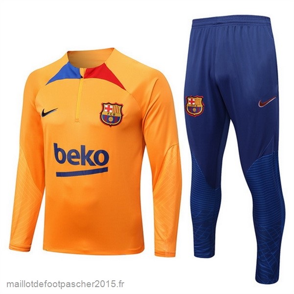 Maillot Foot Achat Survêtements Barcelona 2022 2023 Orange Bleu