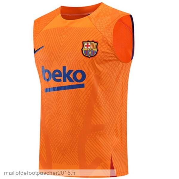 Maillot Foot Achat Entrainement Sans Manches Barcelona 2022 2023 Orange