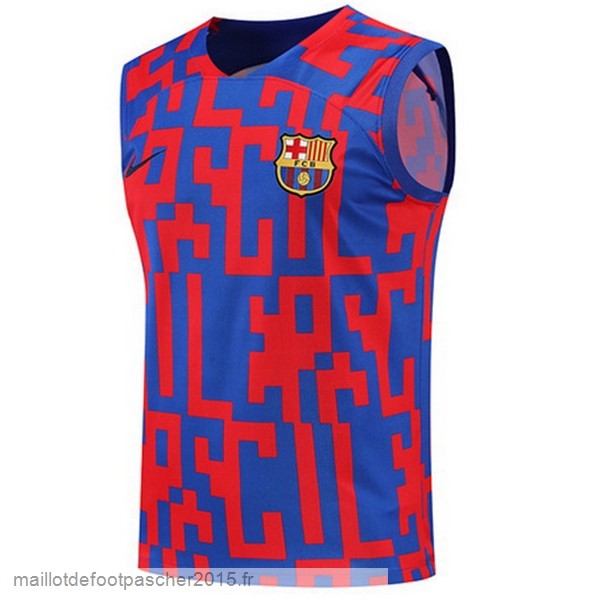 Maillot Foot Achat Entrainement Sans Manches Barcelona 2022 2023 Rouge Bleu