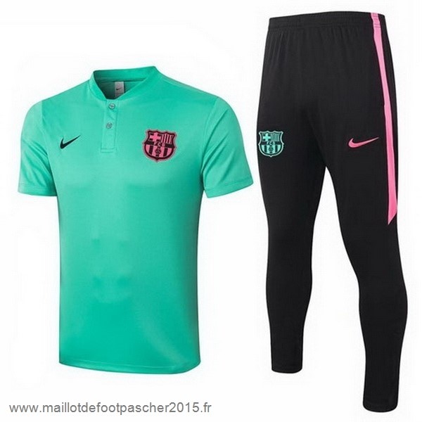 Maillot Foot Achat Ensemble Complet Polo Barcelona 2020 2021 Vert Noir