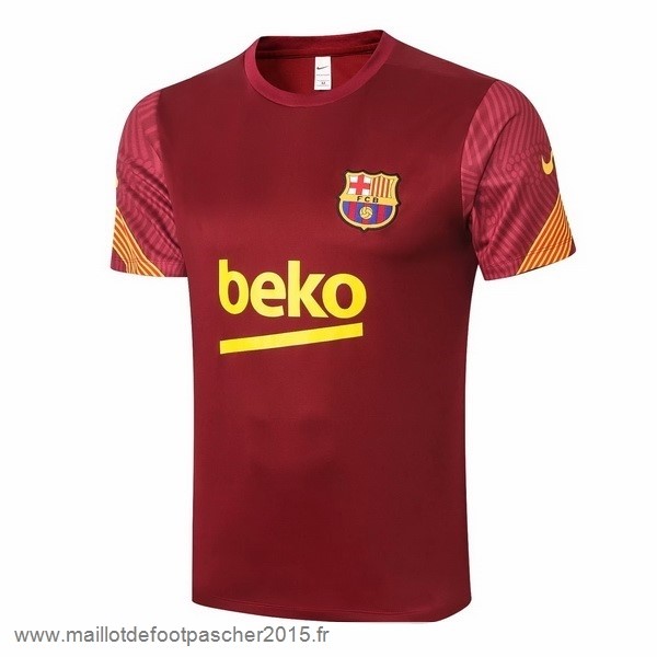 Maillot Foot Achat Entrainement Barcelona 2020 2021 Rouge Jaune