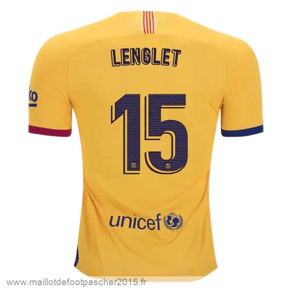 Maillot Foot Achat NO.15 Lenglet Exterieur Maillot Barcelone 2019 2020 Jaune