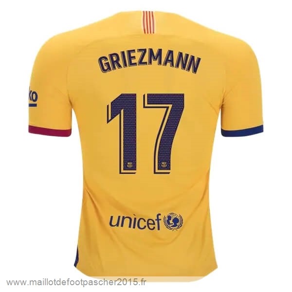 Maillot Foot Achat NO.17 Griezmann Exterieur Maillot Barcelone 2019 2020 Jaune