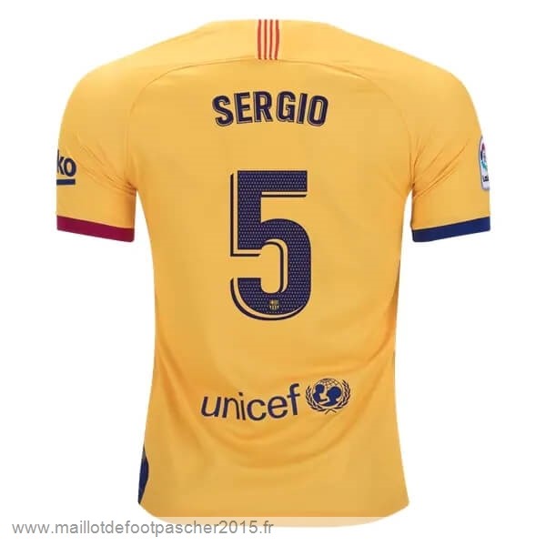 Maillot Foot Achat NO.5 Sergio Exterieur Maillot Barcelone 2019 2020 Jaune