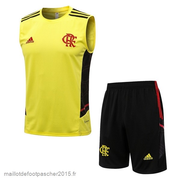 Maillot Foot Achat Entrainement Sans Manches Ensemble Complet Flamengo 2022 2023 Jaune