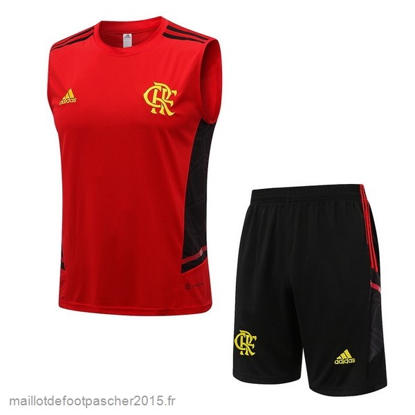 Maillot Foot Achat Entrainement Sans Manches Ensemble Complet Flamengo 2022 2023 Rouge