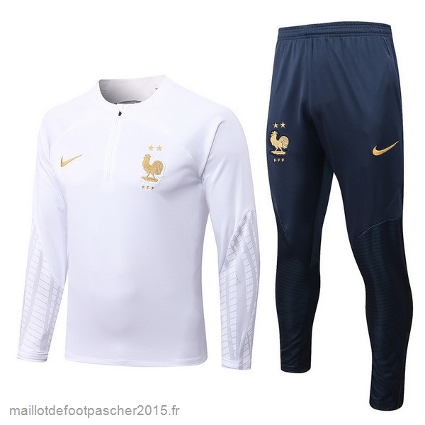 Maillot Foot Achat Survêtements France 2022 Blanc Bleu