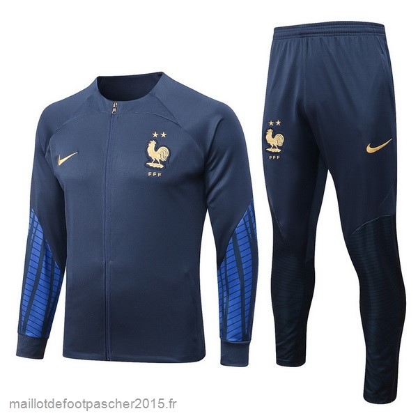 Maillot Foot Achat Survêtements France 2022 Bleu III Marine