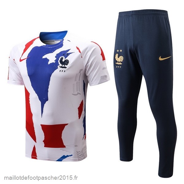 Maillot Foot Achat Entrainement Ensemble Complet France 2022 Blanc I Bleu Rouge