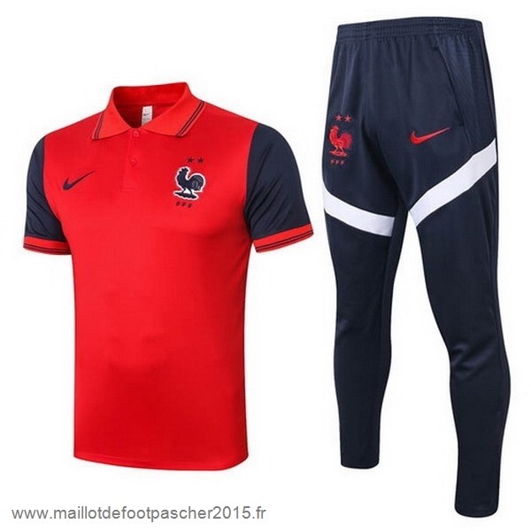 Maillot Foot Achat Ensemble Complet Polo France 2020 Rouge Noir