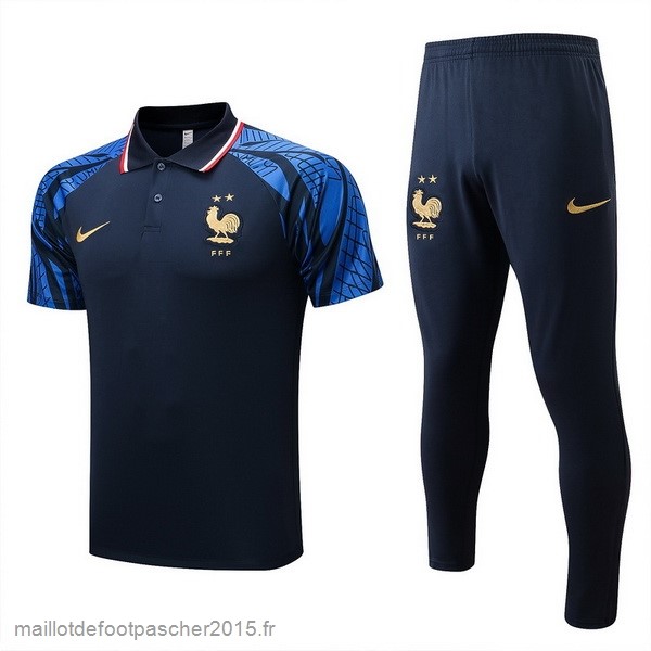 Maillot Foot Achat Ensemble Complet Polo France 2022 Bleu Marine