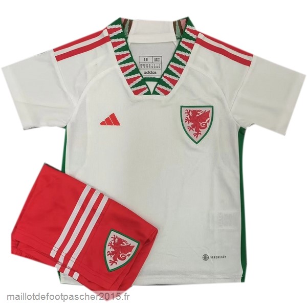 Maillot Foot Achat Exterieur Conjunto De Enfant Pays de Galles 2022 Blanc