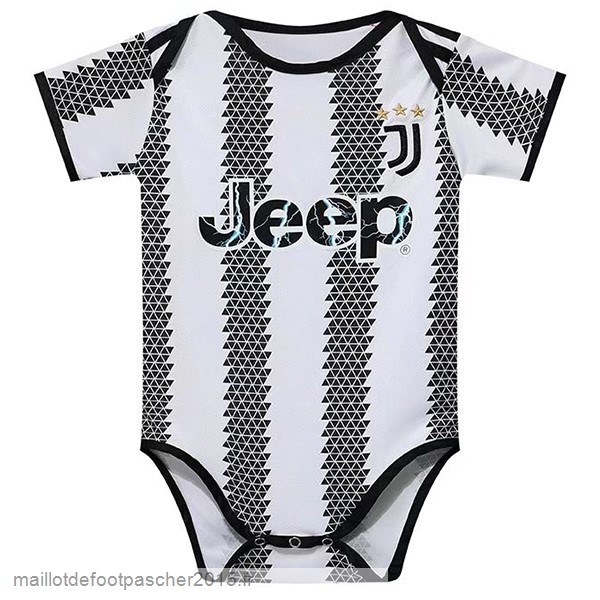 Maillot Foot Achat Domicile Onesies Enfant Juventus 2022 2023 Blanc Noir