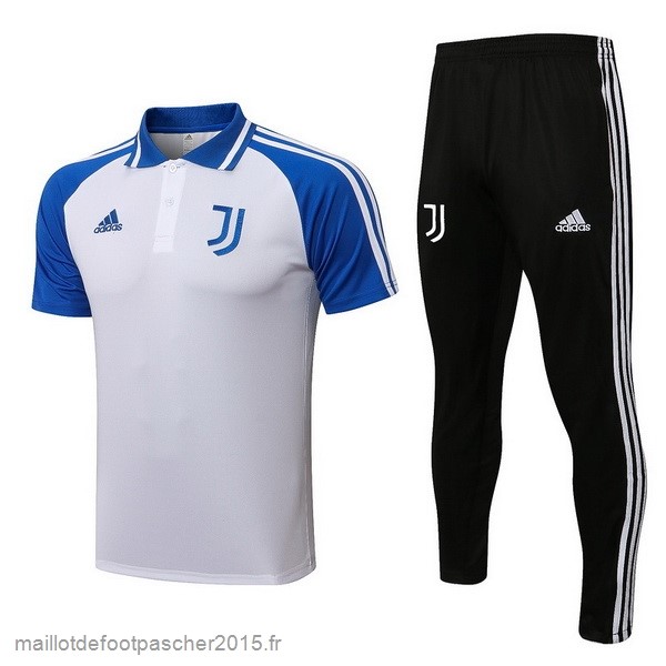 Maillot Foot Achat Ensemble Complet Polo Juventus 2021 2022 Blanc Bleu Noir