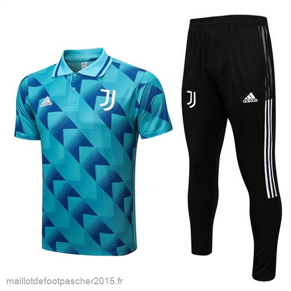 Maillot Foot Achat Ensemble Complet Polo Juventus 2022 2023 Bleu Vert