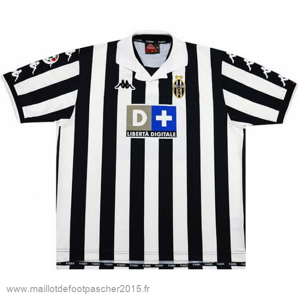 Maillot Foot Achat Domicile Maillot Juventus Rétro 1999 2000 Noir Blanc