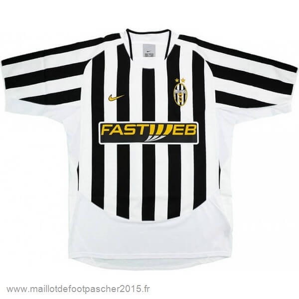 Maillot Foot Achat Domicile Maillot Juventus Rétro 2003 2004 Noir Blanc