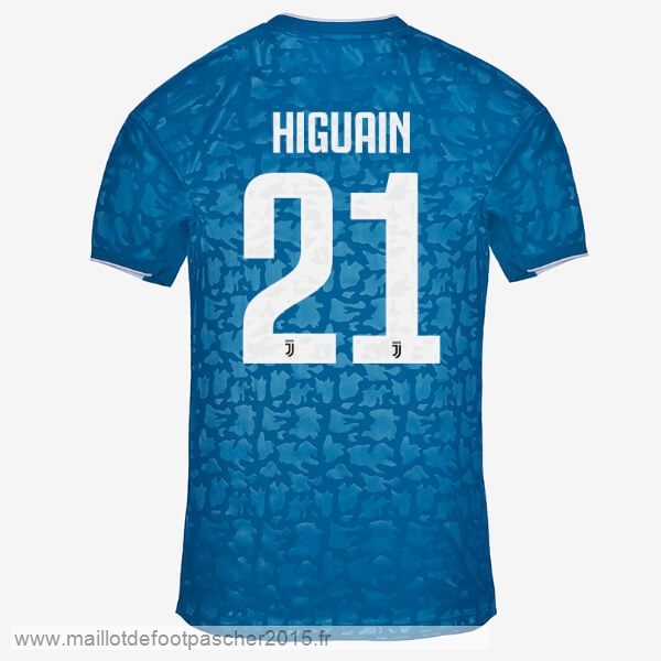 Maillot Foot Achat NO.21 Higuain Third Maillot Juventus 2019 2020 Bleu